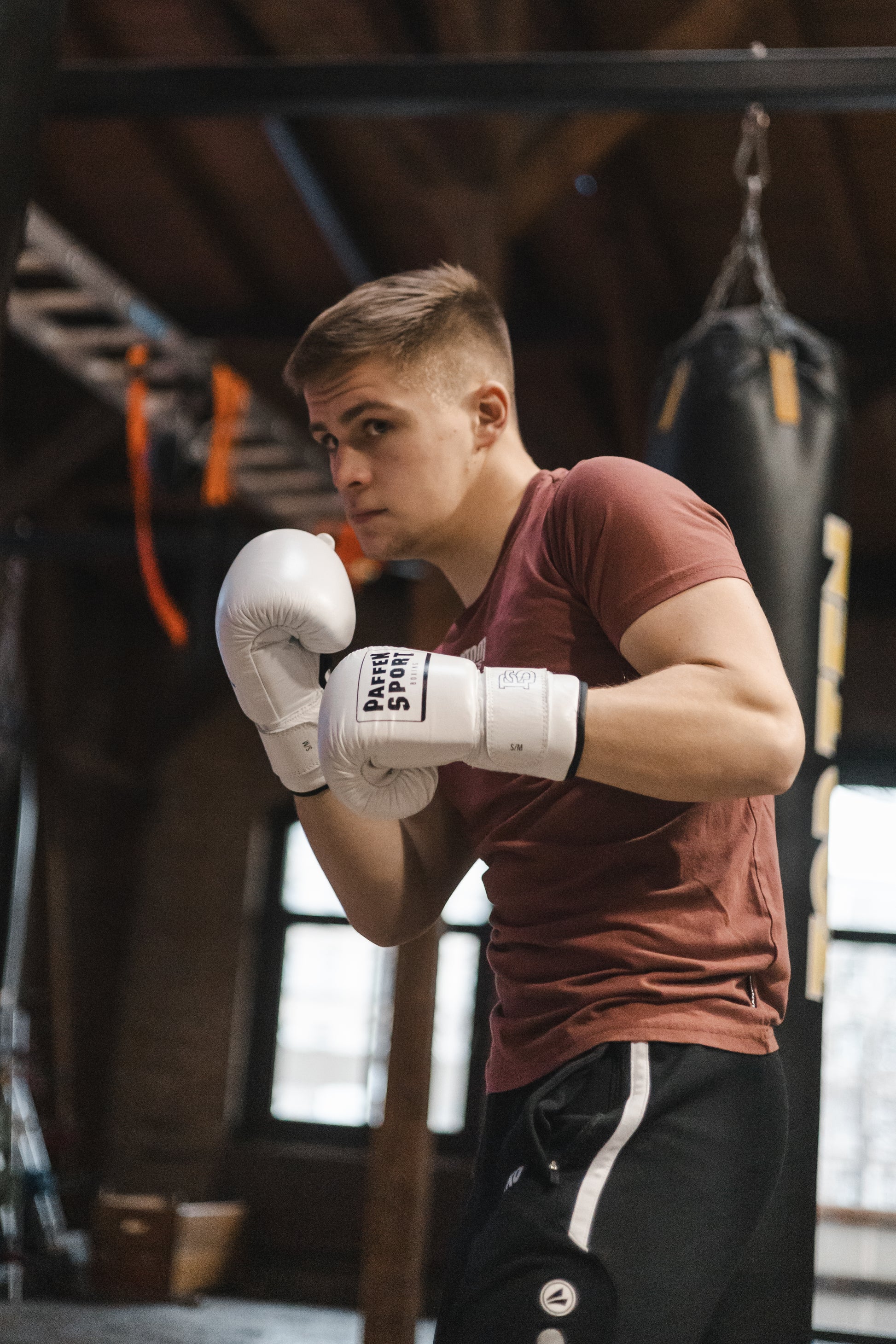 paffen sport boxsack handschuhe PRO» Boxsackhandschuhe aus Leder "weiß" – Black Sport Boxsportartikel