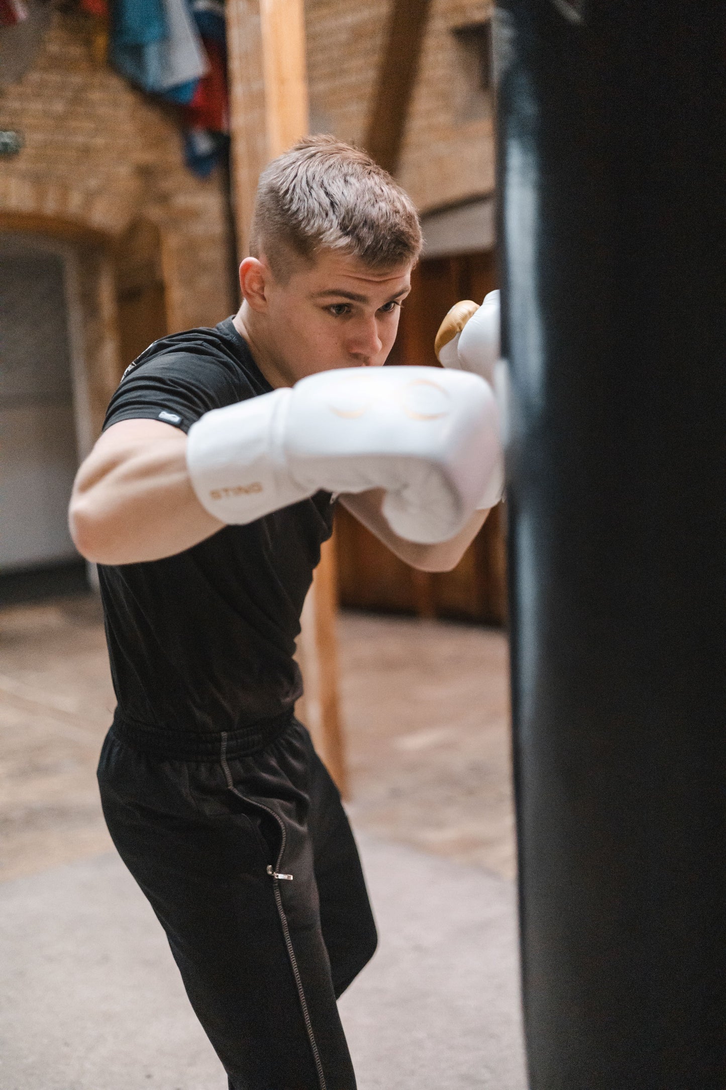 Sting Evolution Boxhandschuhe "weiß/gold"